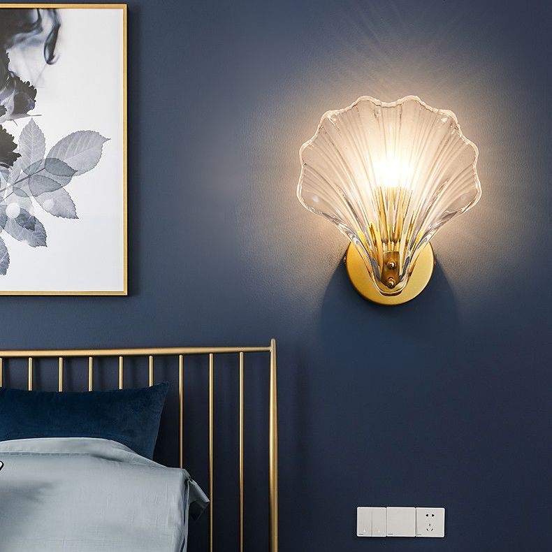 Shell Wall Mounted Light Fixture Contemporary Simplicity Glass Wall Lights for Corridor