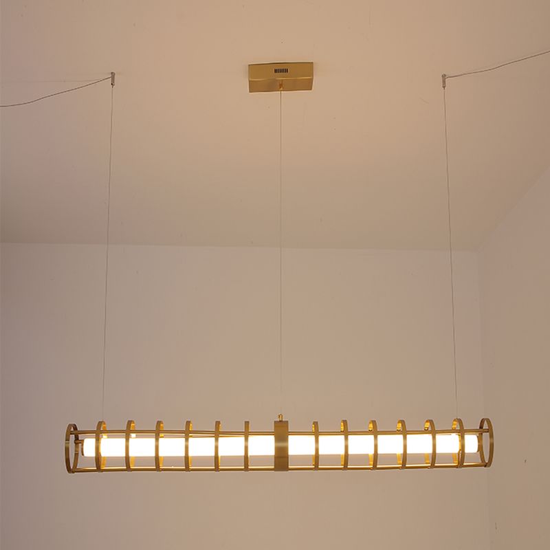 Contemporary Style Linear Hanging Pendant Light Metal 1- Light Pendant Light Fixture