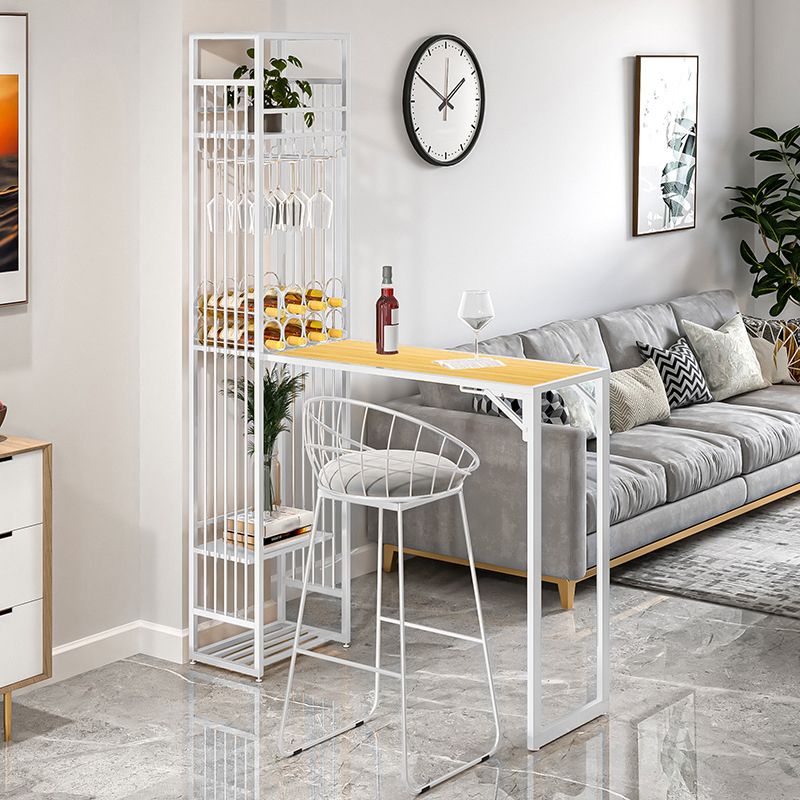 Glam Folding Bar Table Set 1/2 Pcs Bar Table and Bar Stools with Metal Frame