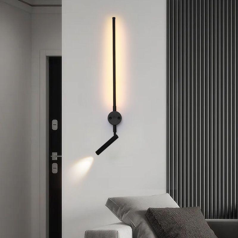 Stile moderno a forma lineare murale sconce metallo 1 luce da parete per camera da letto