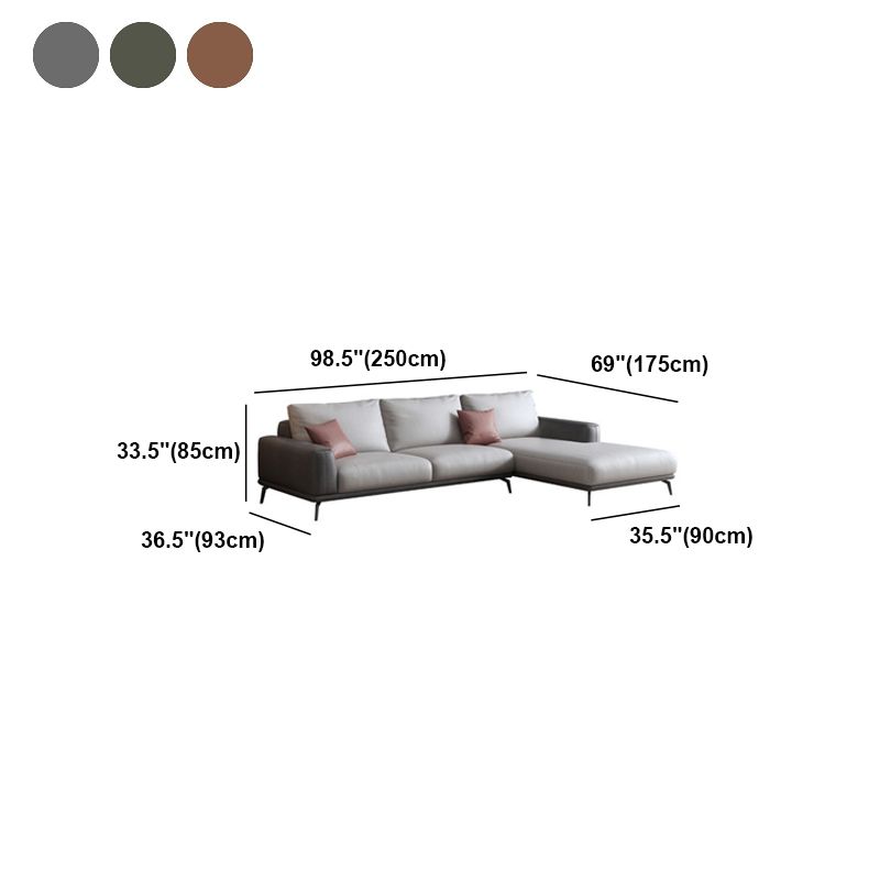 Faux Leather Sectionals/Sofa with Square Arm for Living Room