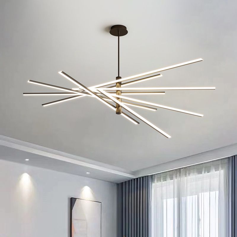 Lineaire woonkamer kroonluchter acryl -eenvoud LED -ophanging verlichting armatuur