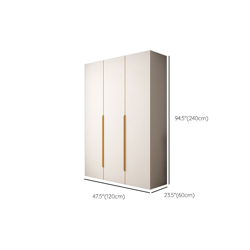 Hinged Wardrobe Closet White Engineered Wood Wardrobe Armoire