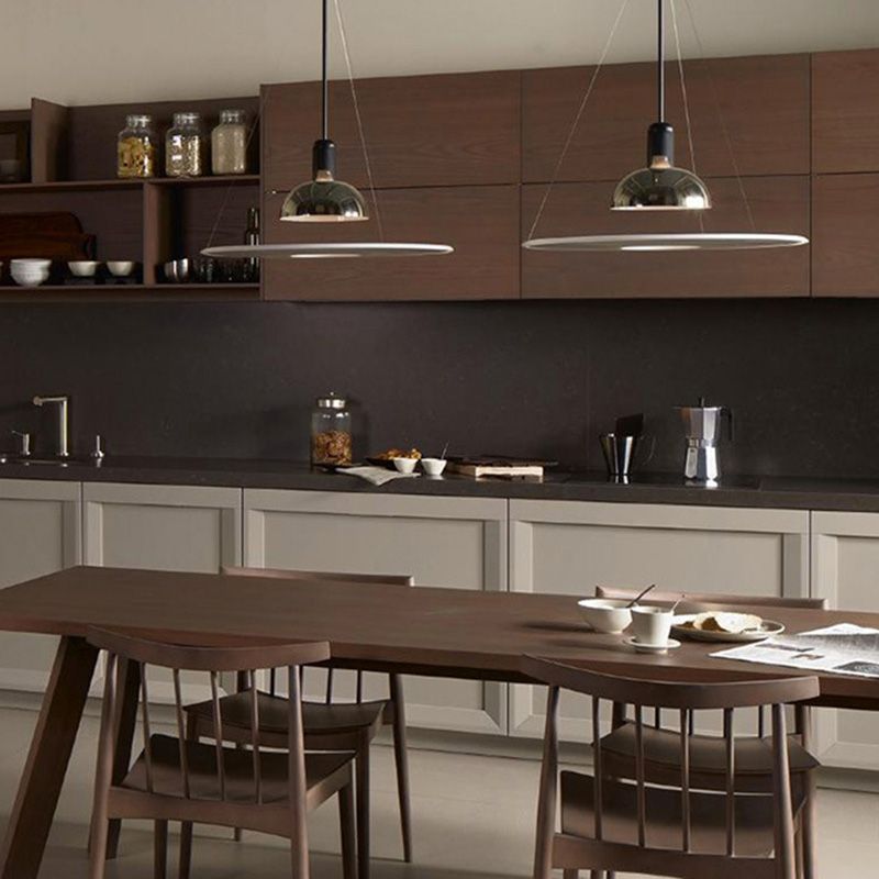 Círculo de metal colgante colgante de colgante de estilo plateado de estilo plateado para comedor para comedor