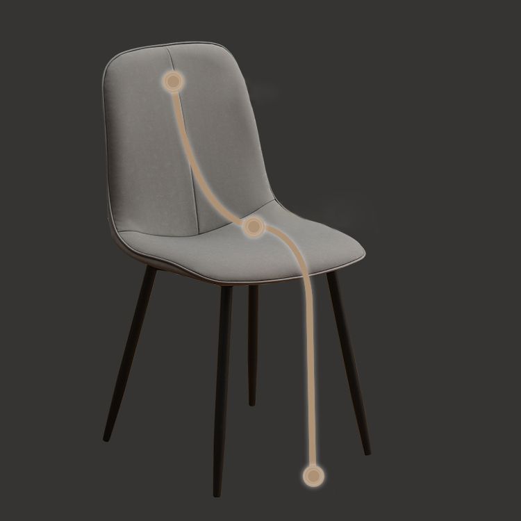 Chaise d'appoint de cuisine scandinave en cuir, finition mate, chaise de salle à manger à dossier solide