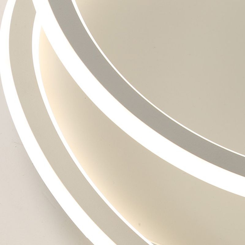 Metal Round Shade Flush Ceiling Light Modern Style 1-Light Flush Mount Fixture