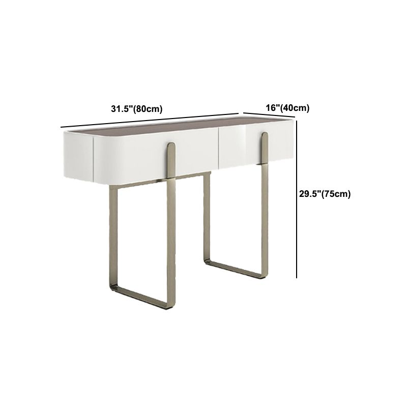 Brown Glass Top Vanity Table Glam Simple 29.53" H Dressing Table Set