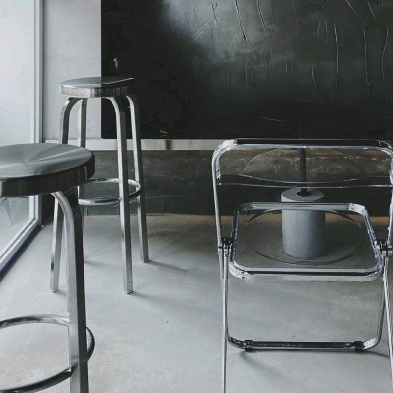Armloser Barhocker im industriellen Stil, Edelstahl-Thekenhocker für Cafés, 1 Stück