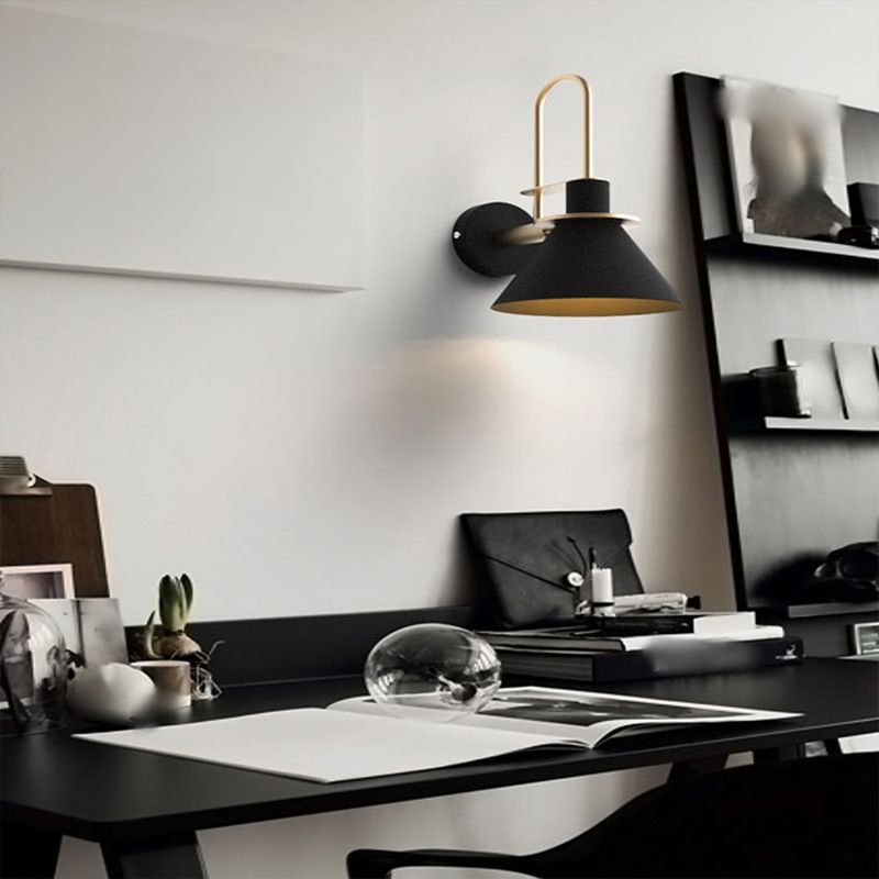 Metal Flared Wall Mounted Lamps Modern Style 1 Light Wall Lighting Fixtures