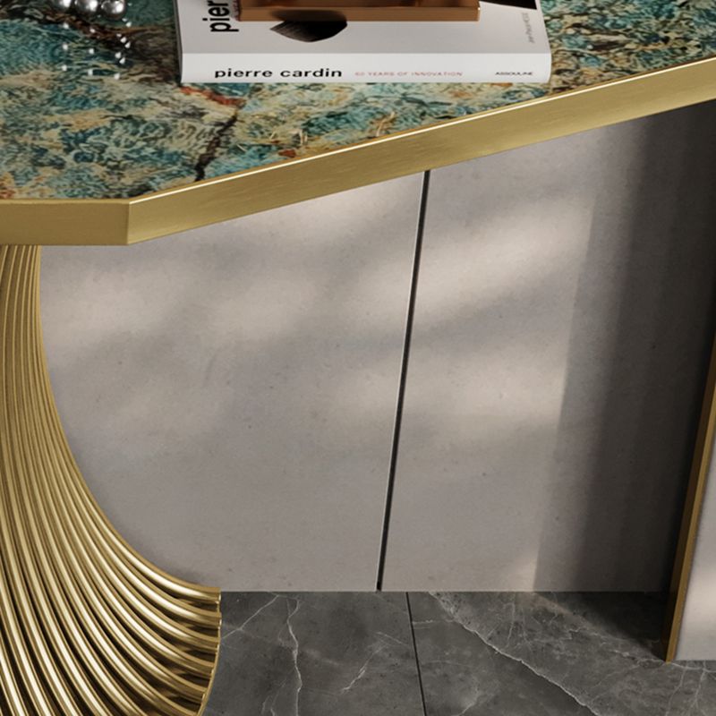Geometric Shape Contemporary Console Table Stone Console Sofa Table for Hall