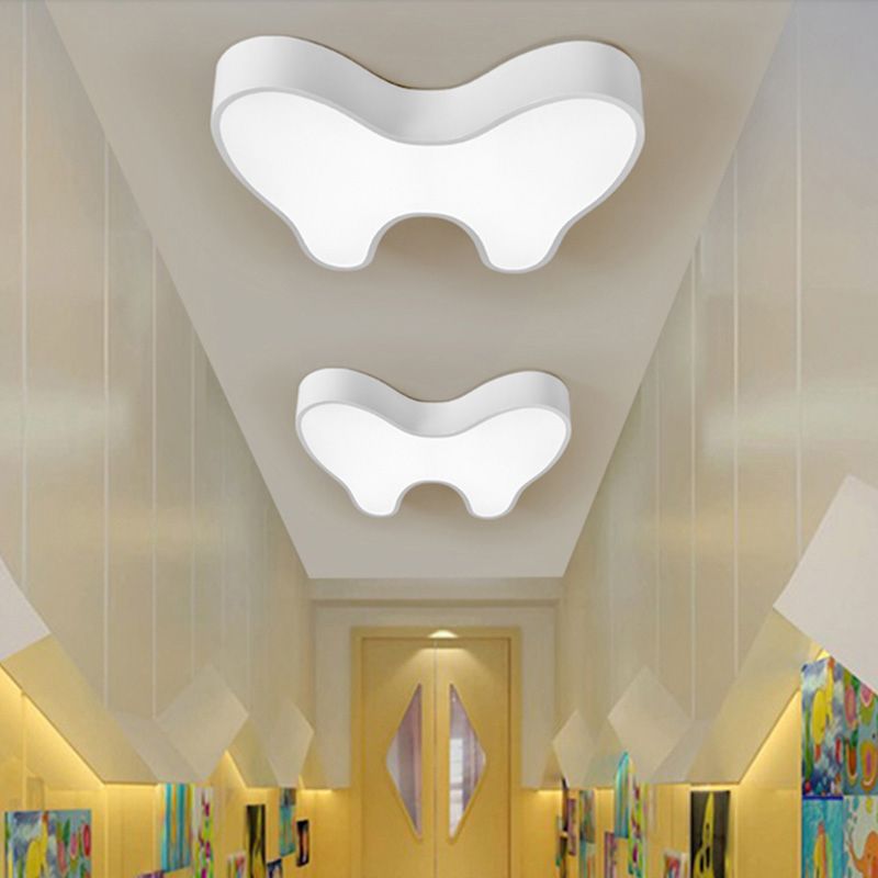 Tooth Shape Flush Mount Light Modern Acrylic Led White Ceiling Fixture for Kindergarten