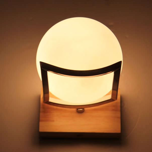 Splicle de pared de vidrio blanco 1 1 Cabeza de luz montada en la pared para la sala de estudio de la sala de estudio