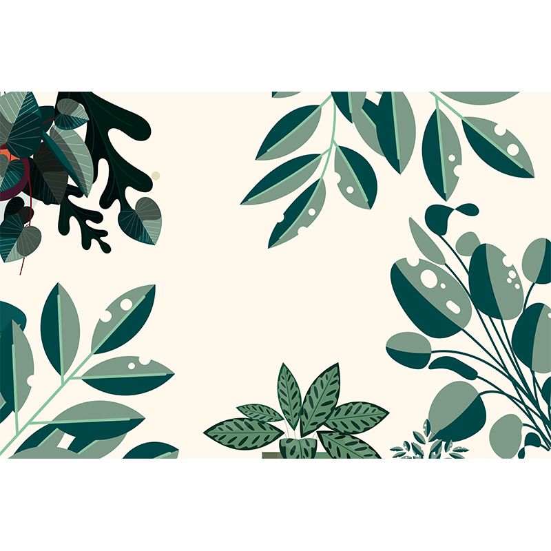 Illustration murale de plantes tropicales en couleur claire, décoration écologique pour la maison
