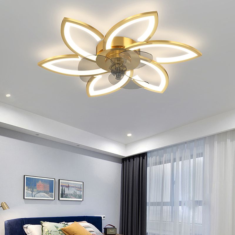 Metal Geometric Shape Ceiling Fans Modern Multi-Lights Ceiling Fan Lamp Fixture