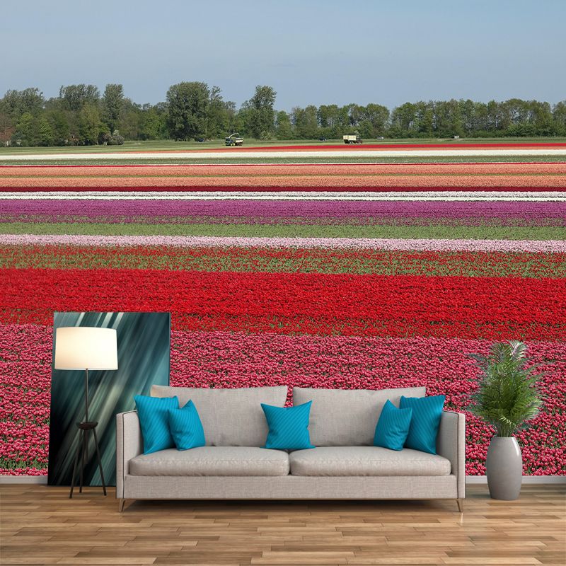 Contemporary Tulip Home Mural Mildew Resistant Wall Decor for Dining Room