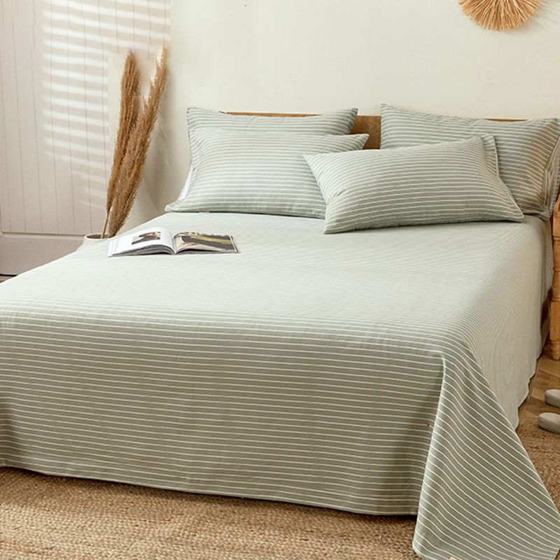 Fashionable Bed Sheet Stripe Patterned Non-Pilling Fade Resistant 100 Cotton Bed Sheet