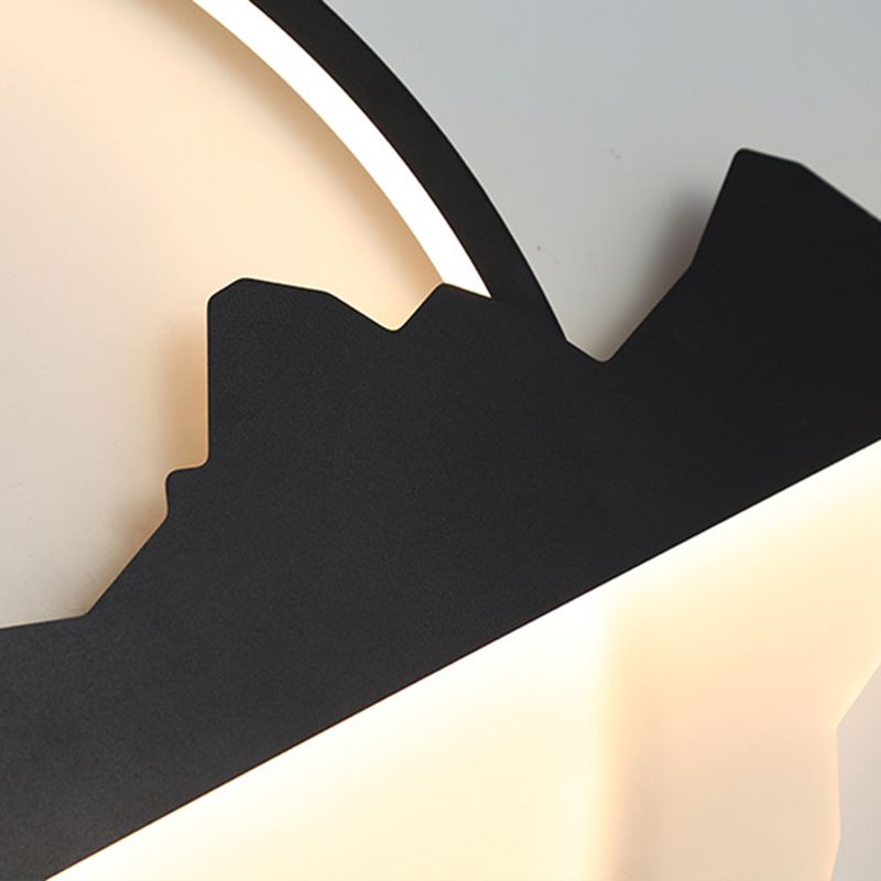 Modern Unique Shape Wall Sconce Lighting Metal Wall Sconce in Black Finish