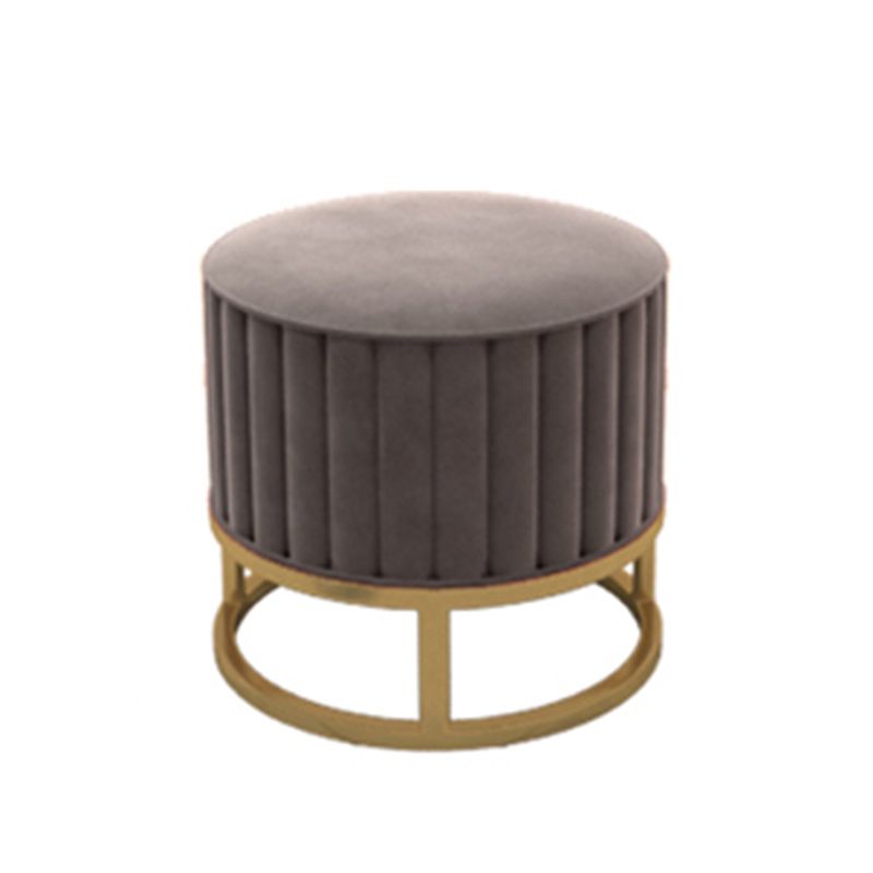 Glam Pouf Ottoman Velvet Upholstered Tear Resistant Round Ottoman with Chair Legs