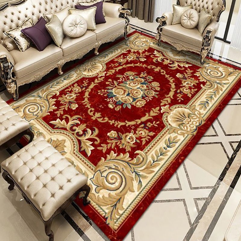 Marble Effect Rug Classic European Style Carpet Friendly Washable Area Rug for Home Decoration