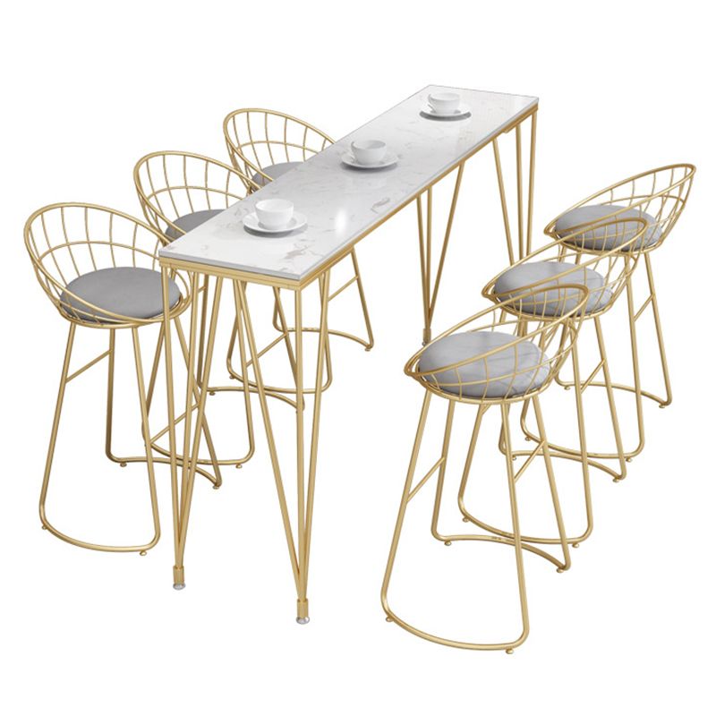 Glam Backrest Dining Stools Round Armless Bar Stools with Cushion