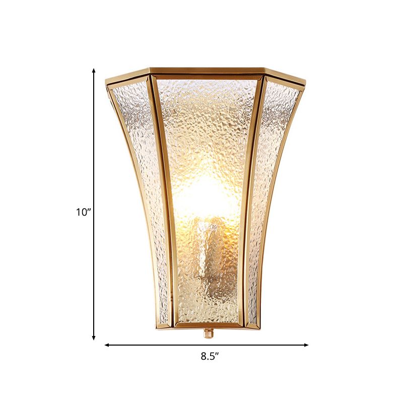 Trumpet Sconce Light Tradited Textured Glass teiolo 1 Fun a parete Gold Muro per soggiorno