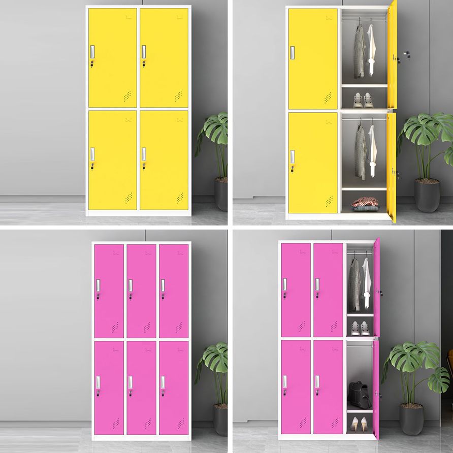 Contemporary Steel Wardrobe Armoire Hinged Storage Cabinet for Home