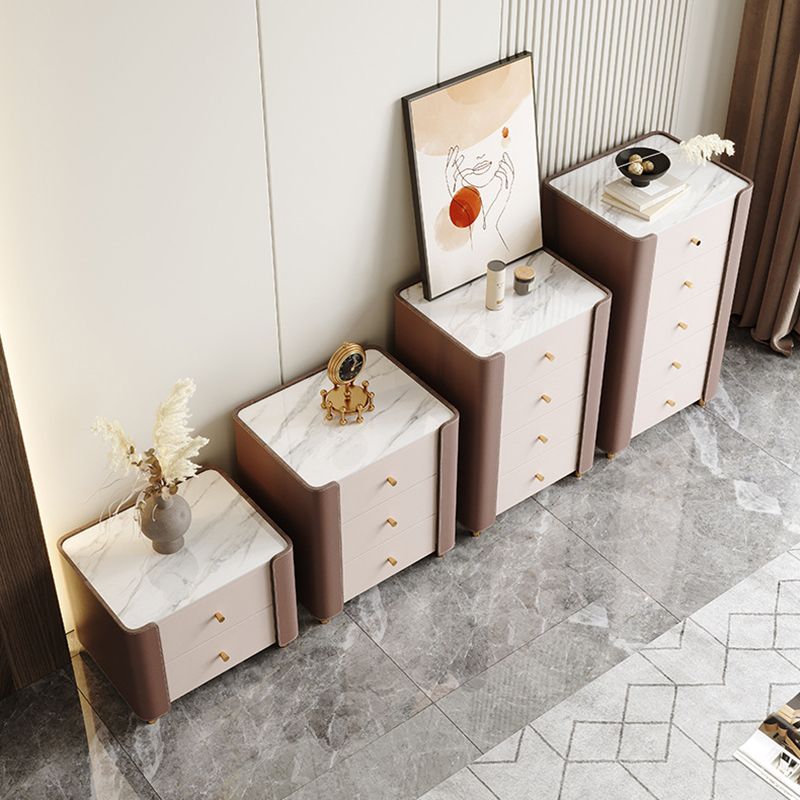 Contemporary Glam Storage Chest Stone Storage Chest Dresser for Bedroom