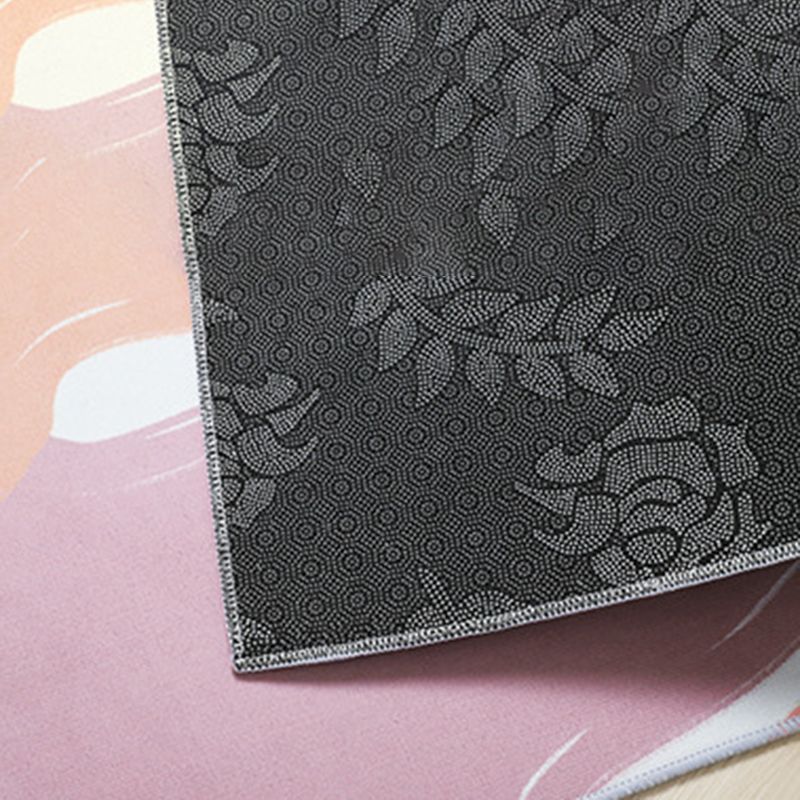Dark Gray Modern Rug Polyester Abstract Pattern Rug Stain Resistant Rug for Drawing Room