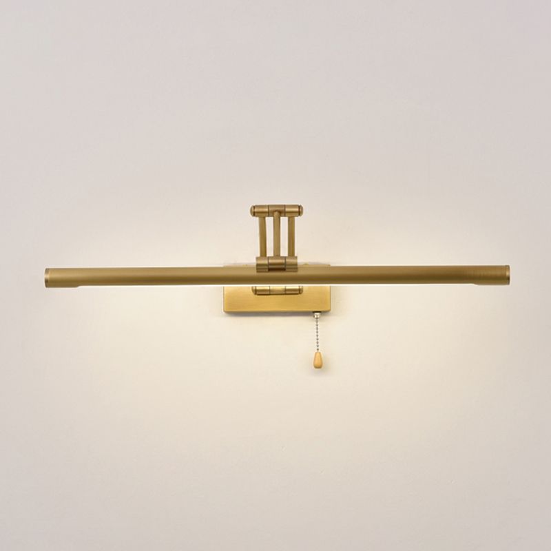 Luz de tocador de latón americano LED de espejo ajustable de LED recto para el baño