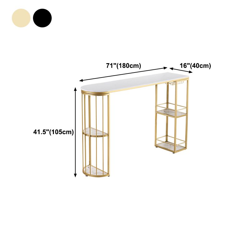 Marble Top Cocktail Bar Table Nordic 42-inch Height Storage Table for Living Room