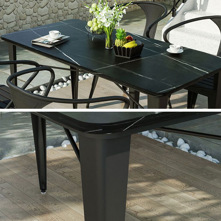 Modern Metal Dining Set 1/5 Pieces Stone Dining Table Set for Outdoor