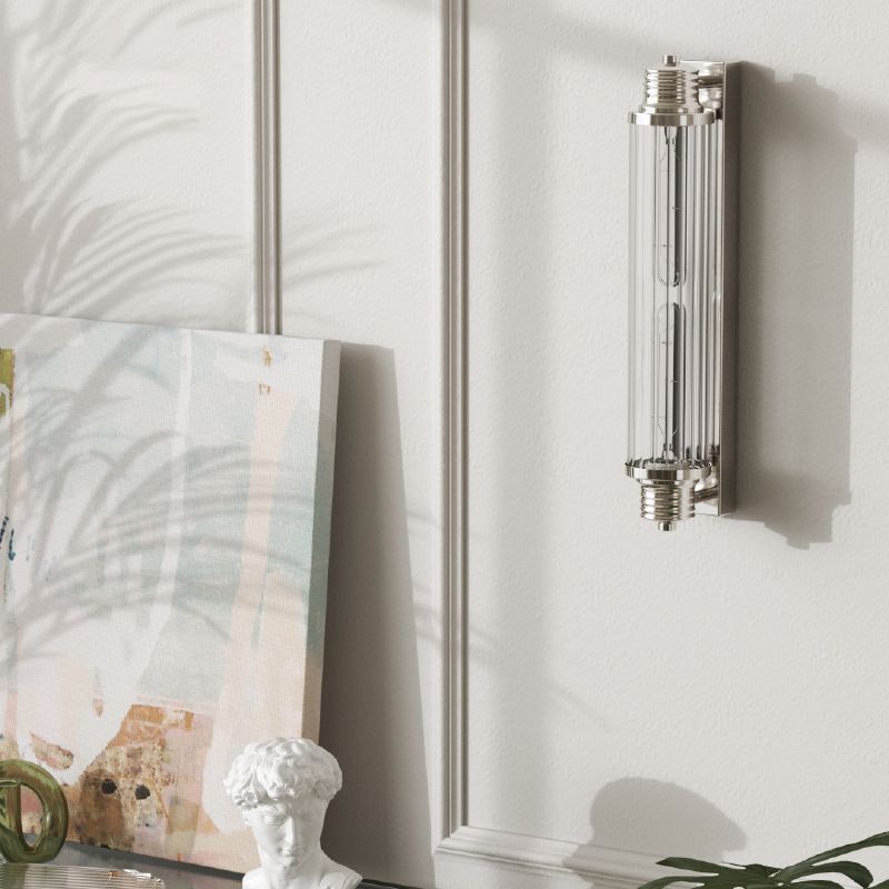 Cilindrische spoelmontage Wand SCONCE Moderne zilveren wand SCONCE Lichten met glazen schaduw