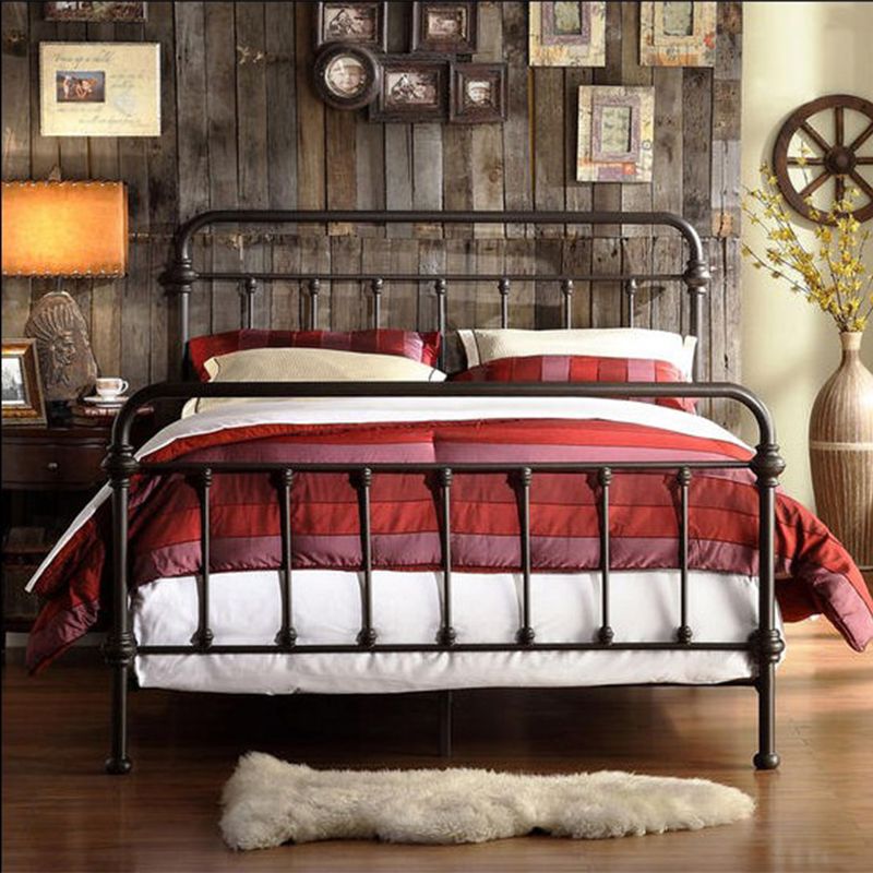 45.27" High Open-Frame Bed Metal Wire-Grid Bed with Custom Gold Legs