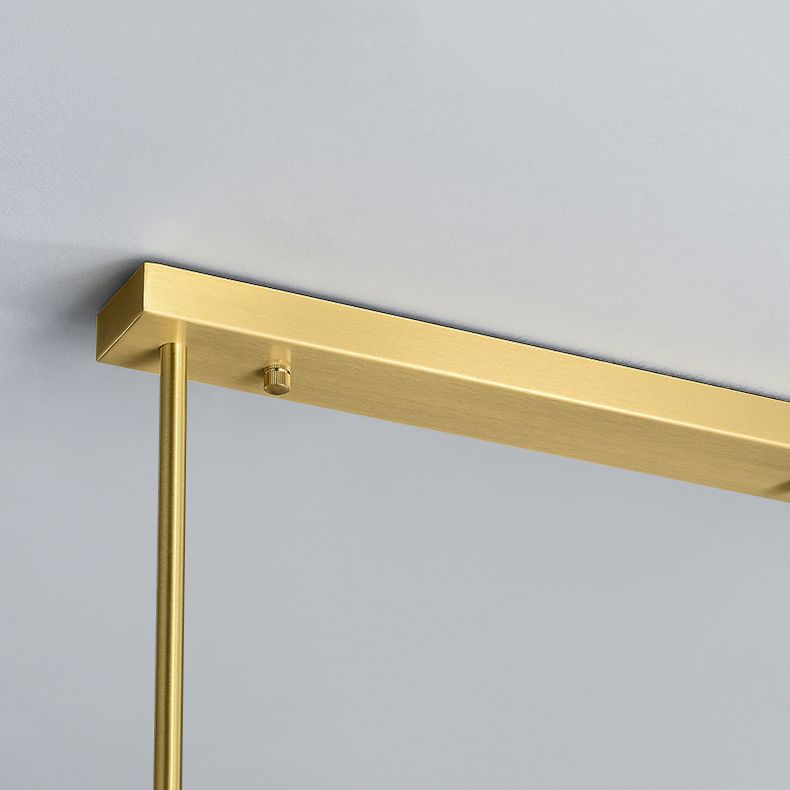 Modern Style Cylindrical Shape Island Lights White Glass 3-light Island Lighting in Gold