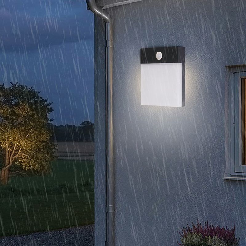 Quadratische Schatten Metallwandbeleuchtung moderner Stil 1 Licht Wand Licht Leuchte in Schwarz