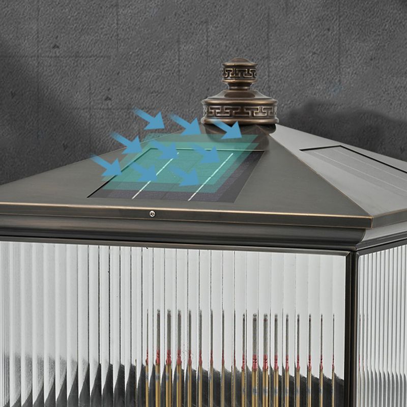 Modern LED Pillar Lamp Simple Solar Lighting Fixture for Garden