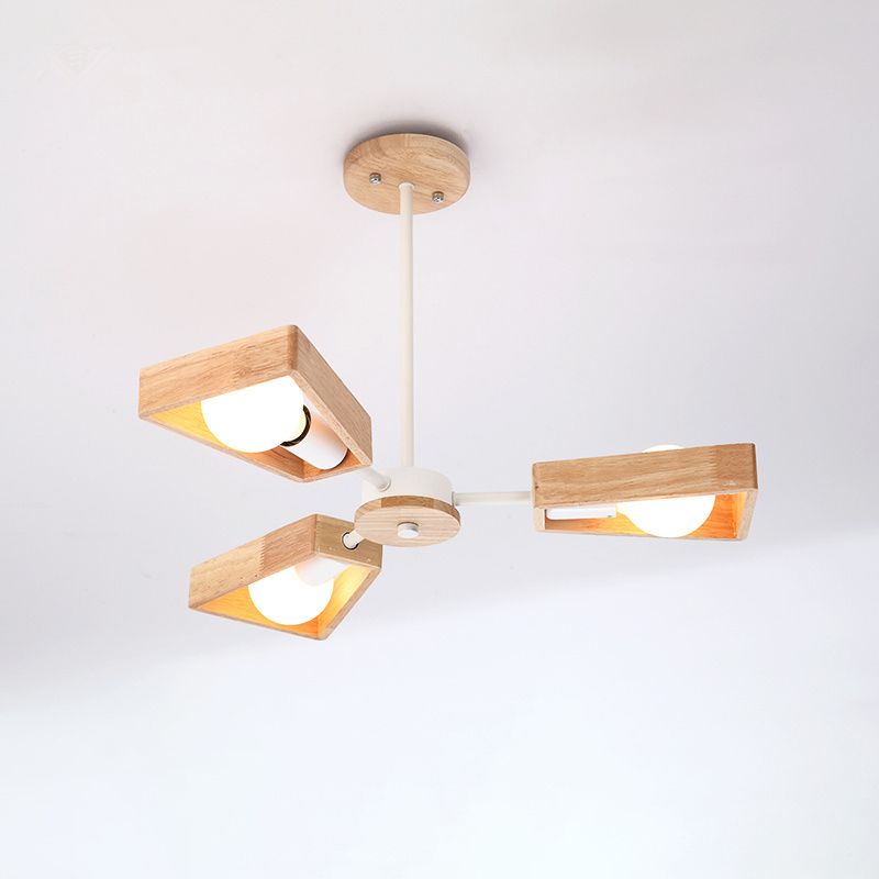 Sputnik Chandelier Light Fixture Nordic Style Wooden Chandelier Lighting Fixture