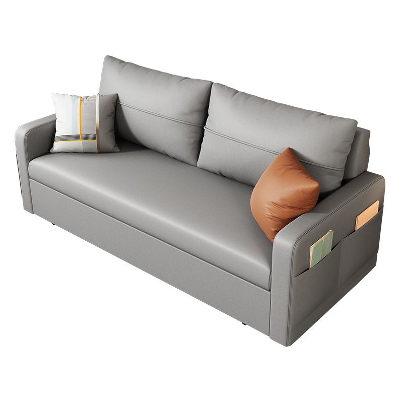 Square Arm Sofa Futon Foldable Pillow Included Futon Sofa Bed