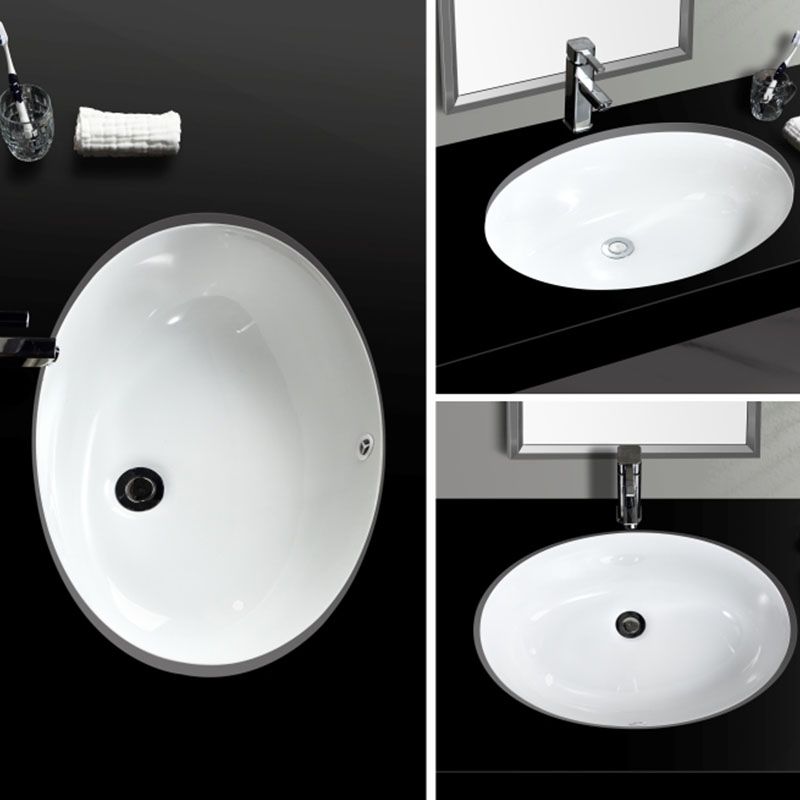 Contemporary Wash Stand Ceramic Metal Undermount Bathroom Sink
