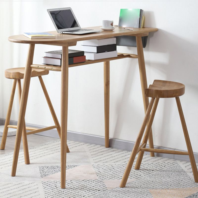 Taburete de bar contemporáneo, taburete de bar de madera clara sin respaldo con reposapiés