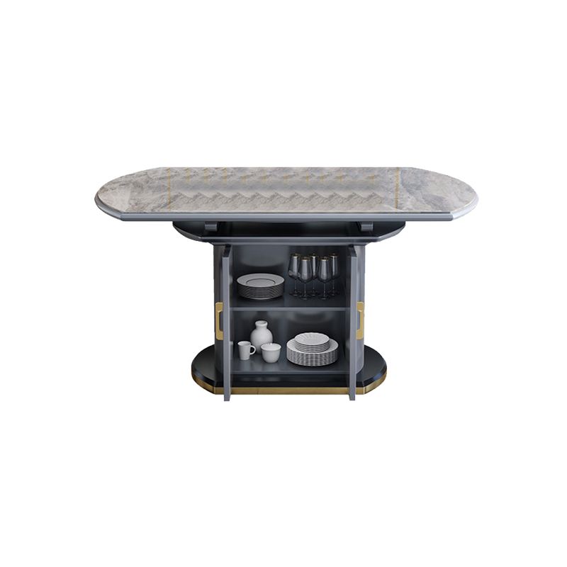 Modern Stone Dining Table with 2 Doors Table for Dining Room