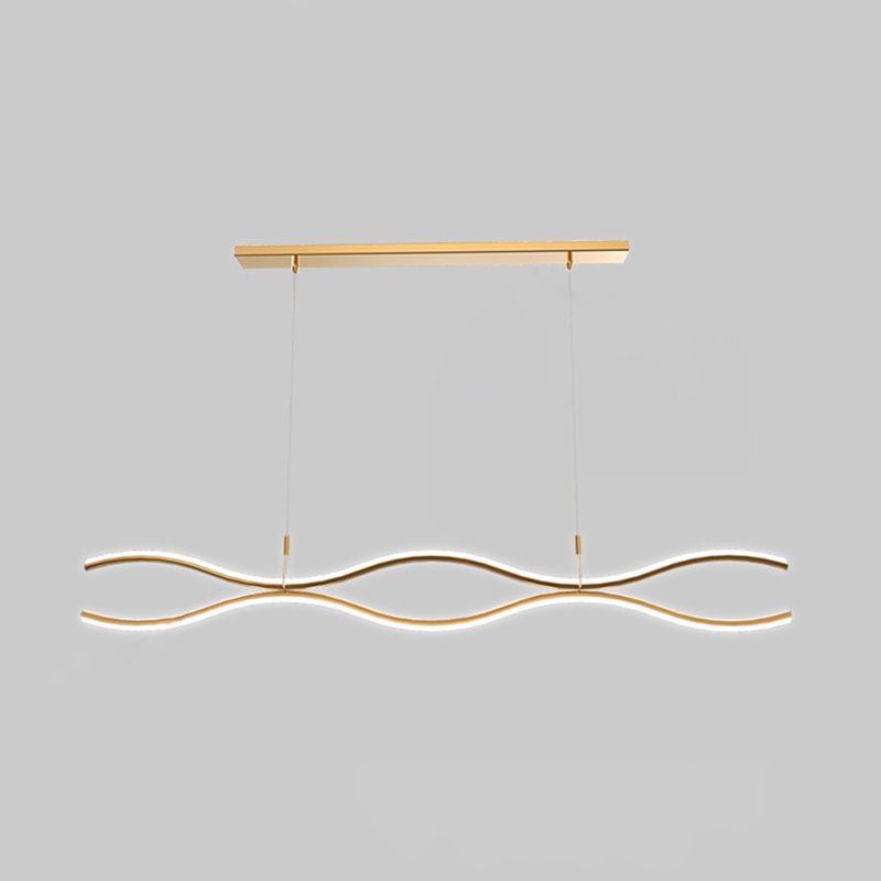 2 Light Linear Island Chandelier Modern Pendant Lighting Metal Island Lights