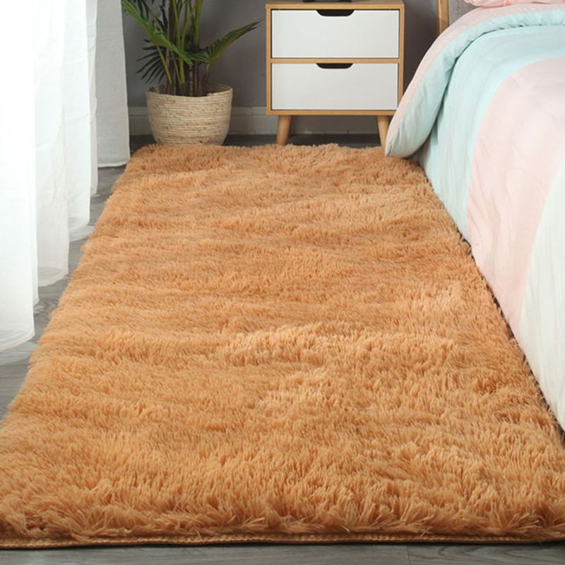 Comfort Plain Shag Carpet Polyester Area Rug Non-Slip Backing Indoor Carpet for Living Room