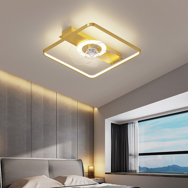 Géométrie de la lampe de la lampe à fans de plafond de style simple moderne