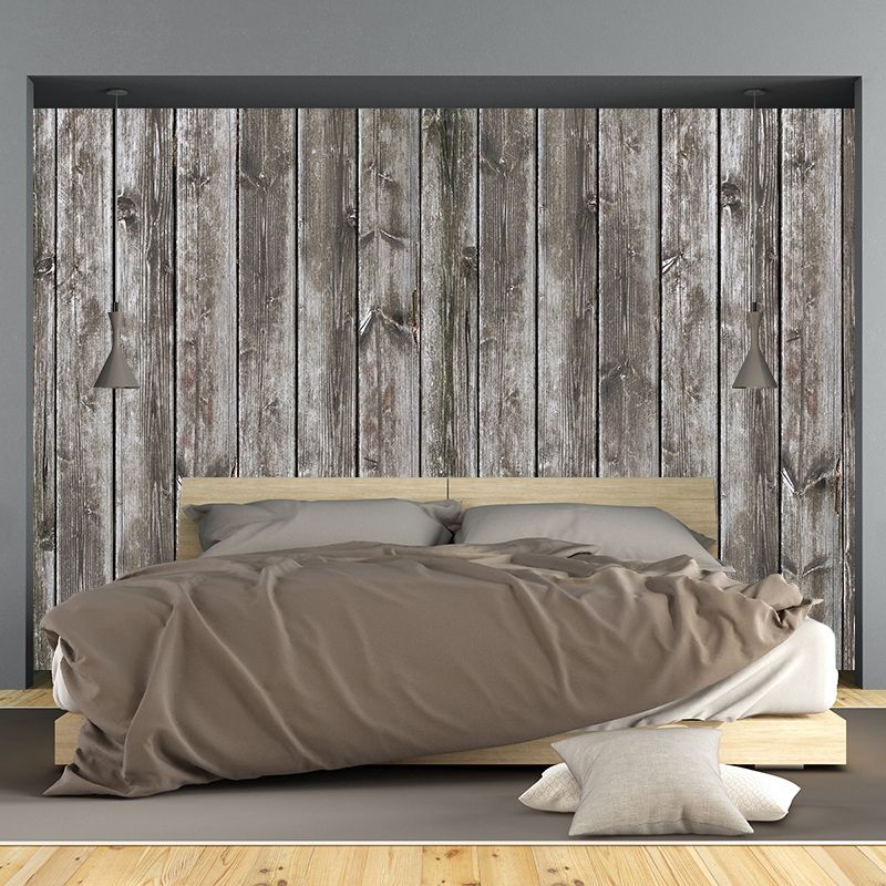 Simple Wood Grain Wall Mural for Sitting Room Removable Wall Decals, Personalized Size