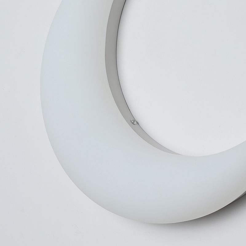 Moon Shape Wall Lamp 1-Light LED Wall Mount Lamp with Plastic Shade for Bedroom