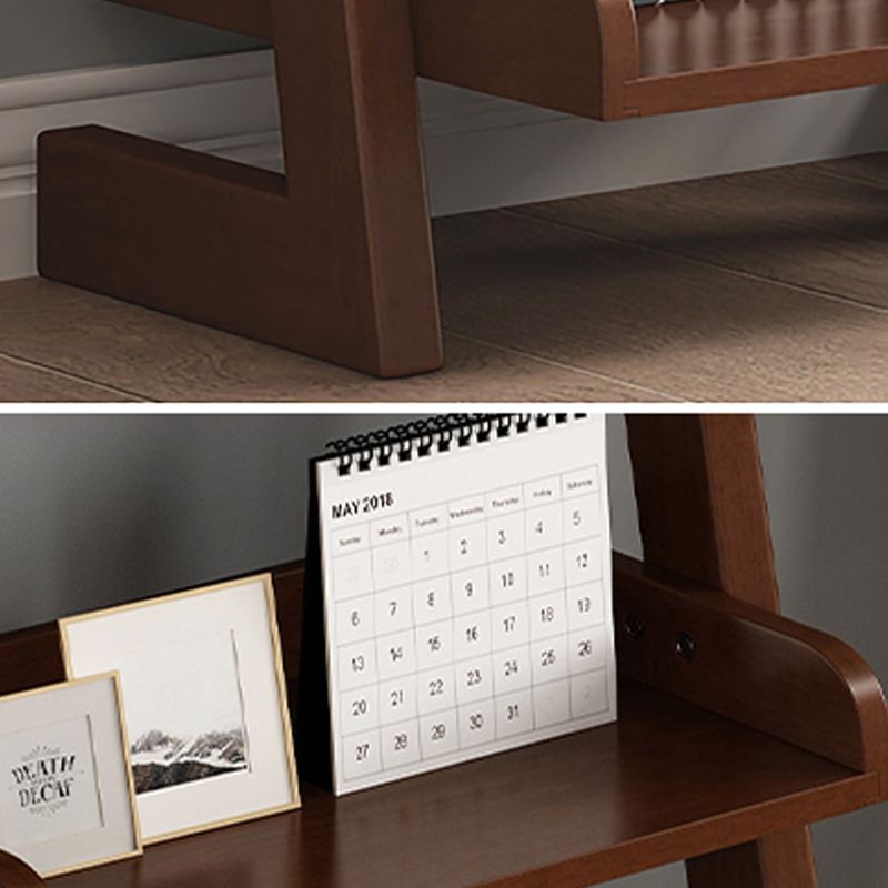 Ladder Open Back Standard Bookshelf Modern Style Wooden Bookcase