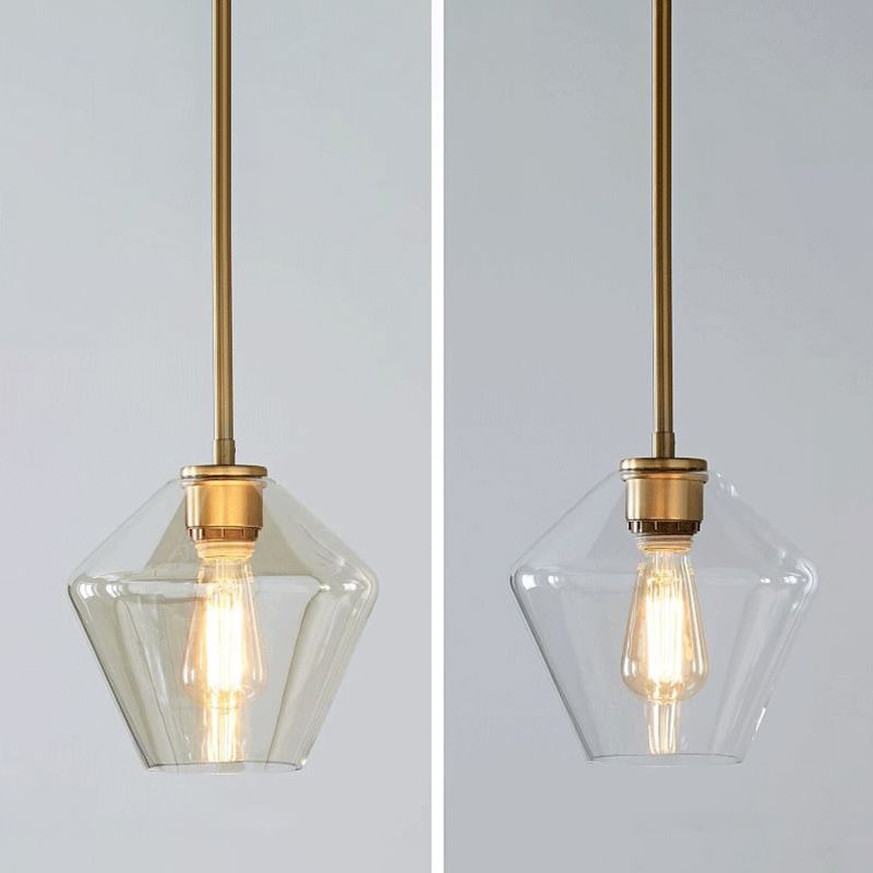 Lakte enkele hanglamp in moderne creatieve stijl glazen geometrische hanglamp