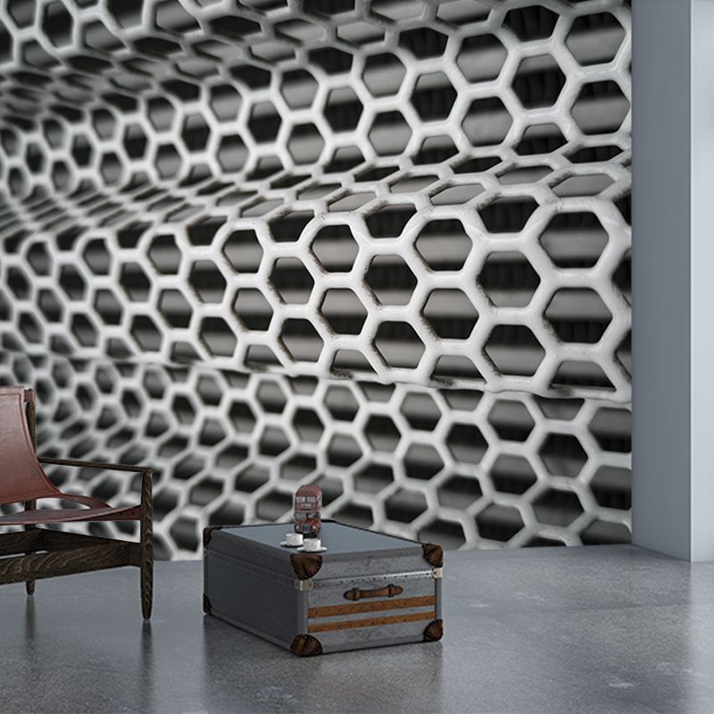 3D Scene Environment Friendly Decorative Mural Industrial Style Metal Wall Mural Wallpaper