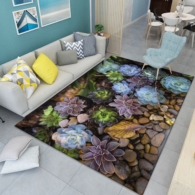 Modern bloempatroon Tapijten Polyester binnen Tapijt Non-slip achtergrondgebied Tapijt voor woonkamer